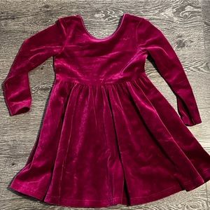 Hanna Andersson Velvet Magenta Violet Dress size 5 - great for Christmas
